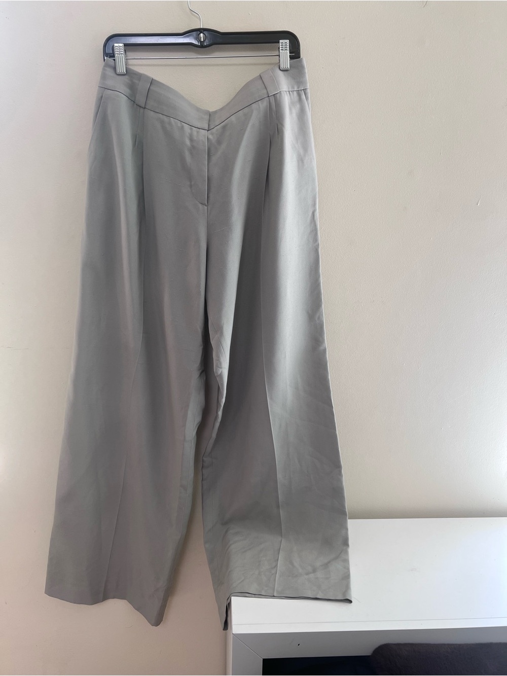 Giorgio Armani Light Gray Wide-Leg Trousers